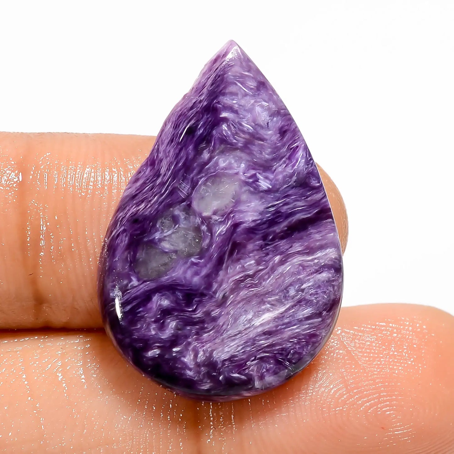 Excellent Top Grade Quality 100% Natural Charoite Pear Shape Cabochon Loose Gemstone For Making Jewelry 16 Ct. 27X18X4 mm V-5382