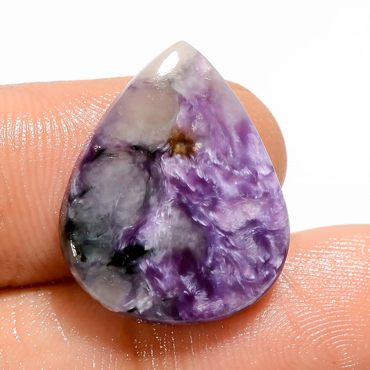 Exclusive Top Grade Quality 100% Natural Charoite Pear Shape Cabochon Loose Gemstone For Making Jewelry 11 Ct. 21X17X4 mm V-5383