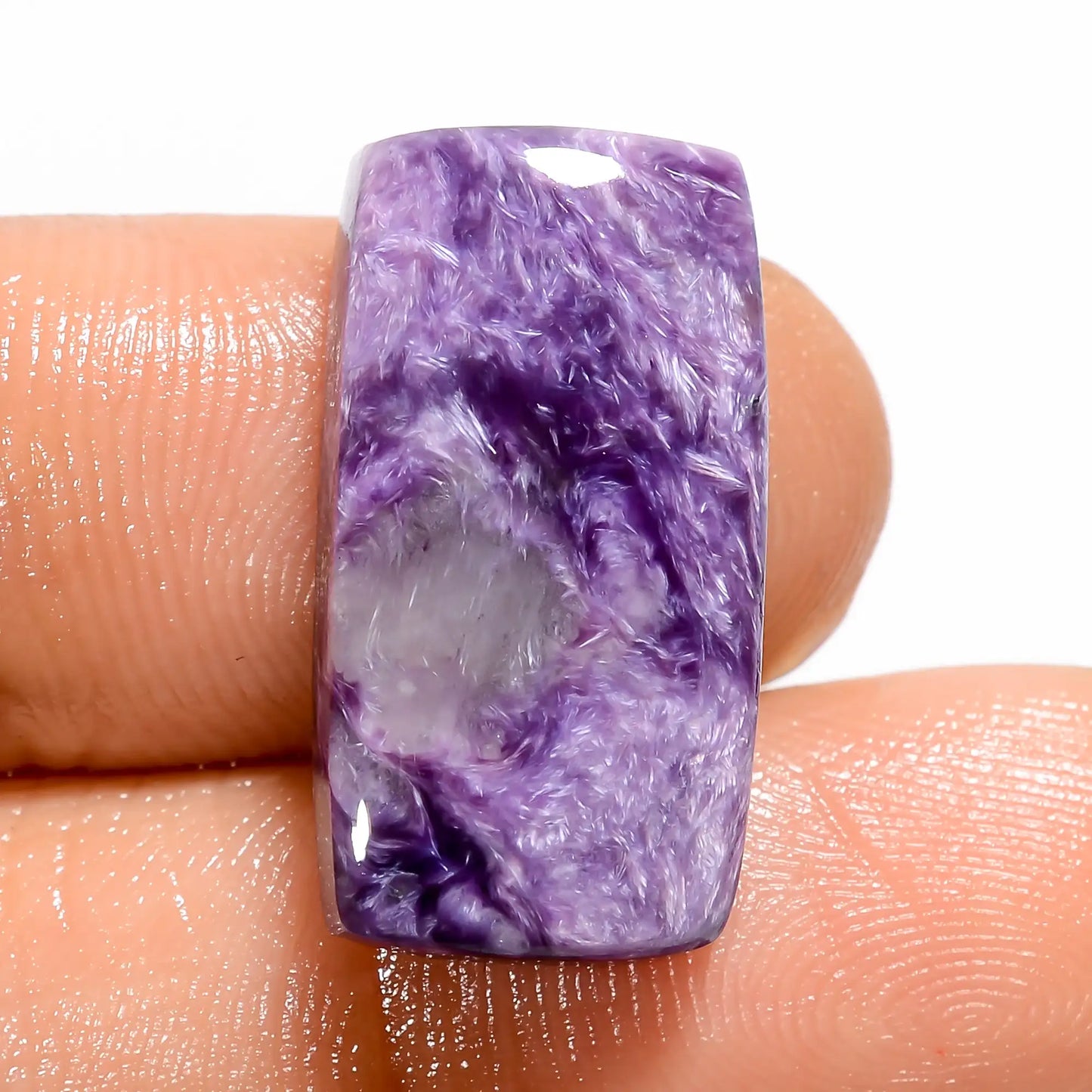 Elegant Top Grade Quality 100% Natural Charoite Radiant Shape Cabochon Loose Gemstone For Making Jewelry 14.5 Ct. 21X11X5 mm V-5384