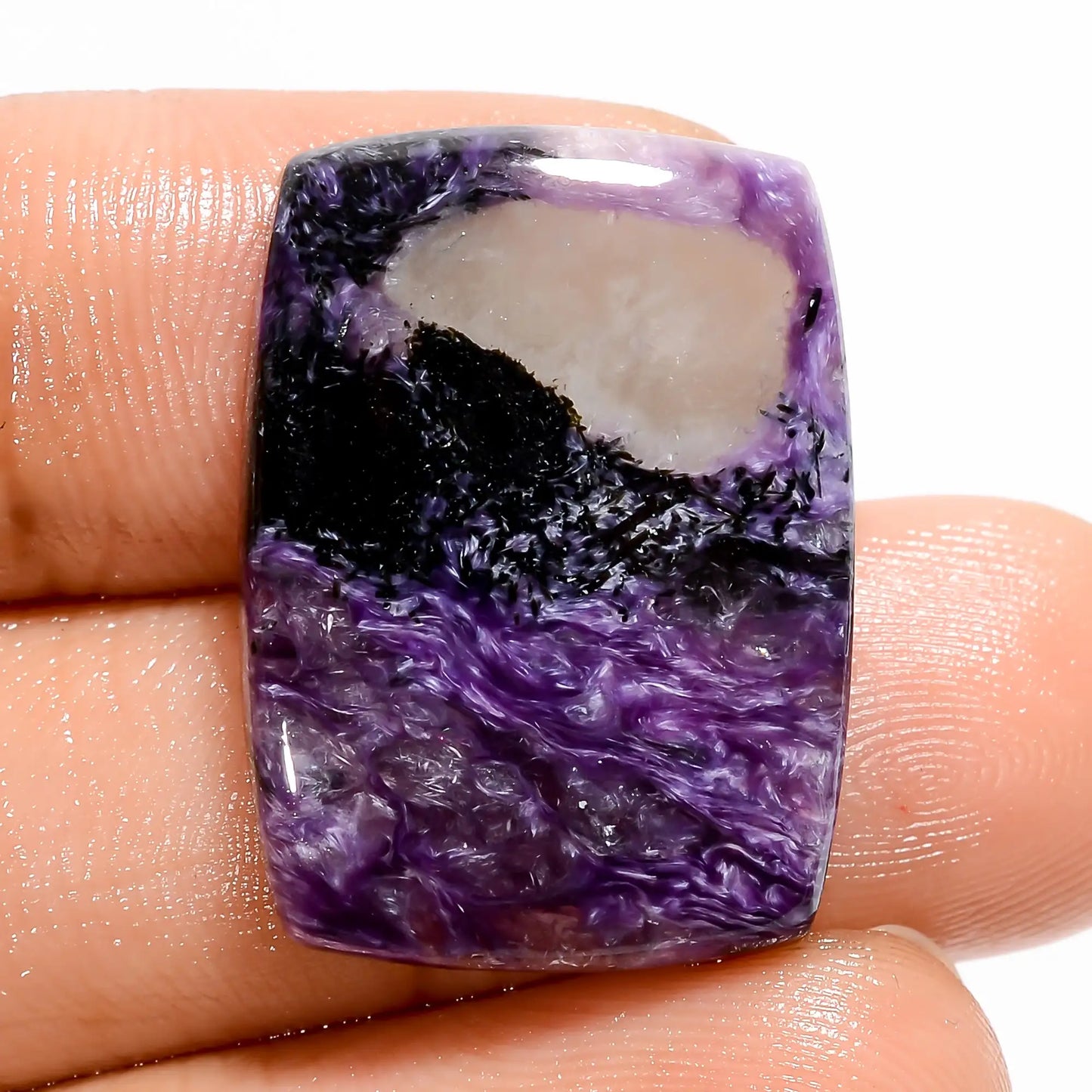 Fantastic Top Grade Quality 100% Natural Charoite Radiant Shape Cabochon Loose Gemstone For Making Jewelry 22.5 Ct. 24X18X4 mm V-5385