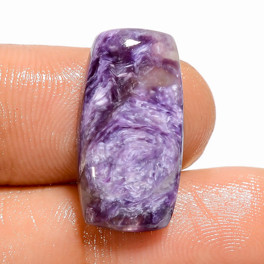 Gorgeous Top Grade Quality 100% Natural Charoite Radiant Shape Cabochon Loose Gemstone For Making Jewelry 9.5 Ct. 21X11X4 mm V-5386