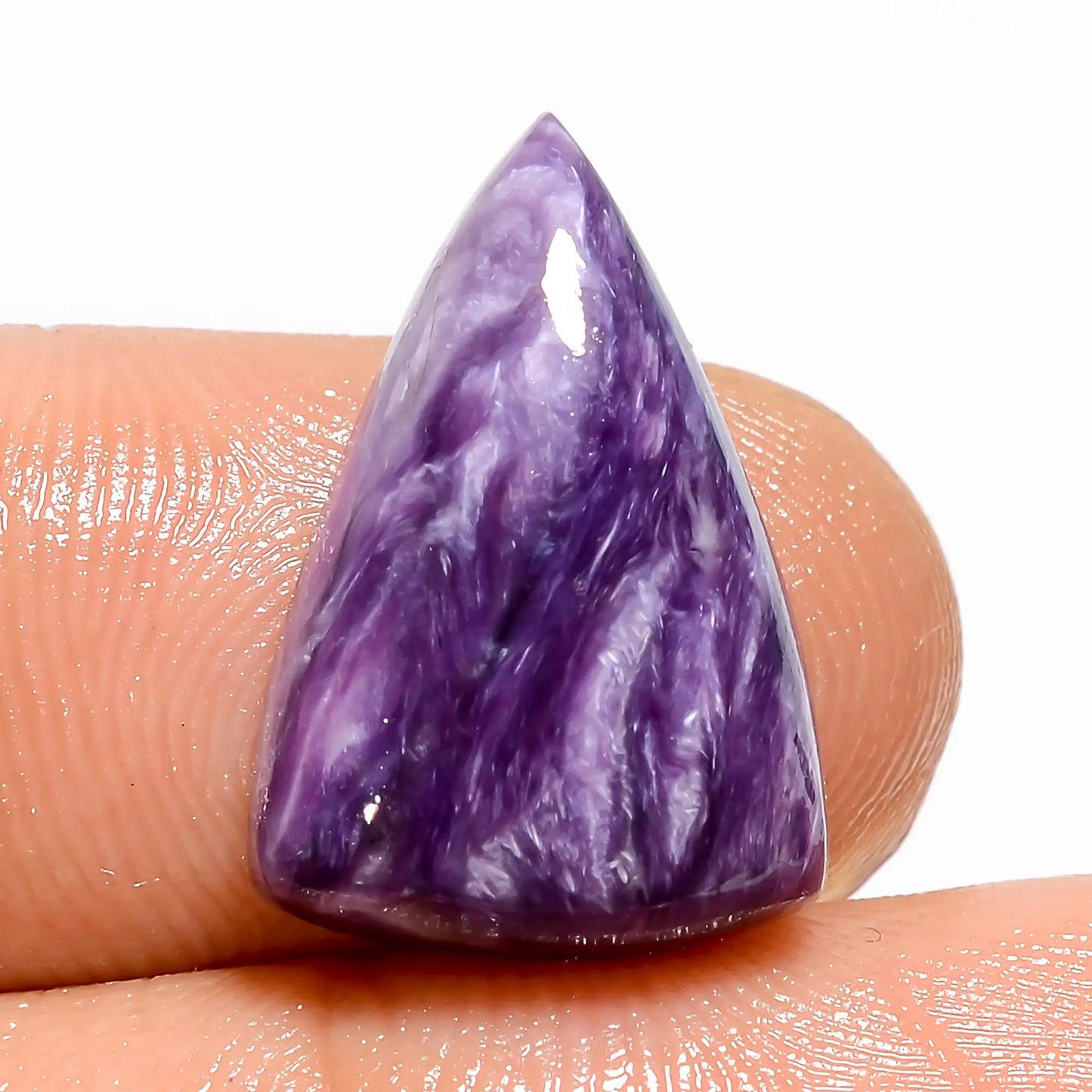 Immaculate Top Grade Quality 100% Natural Charoite Triangle Shape Cabochon Loose Gemstone For Making Jewelry 8.5 Ct. 18X12X5 mm V-5387