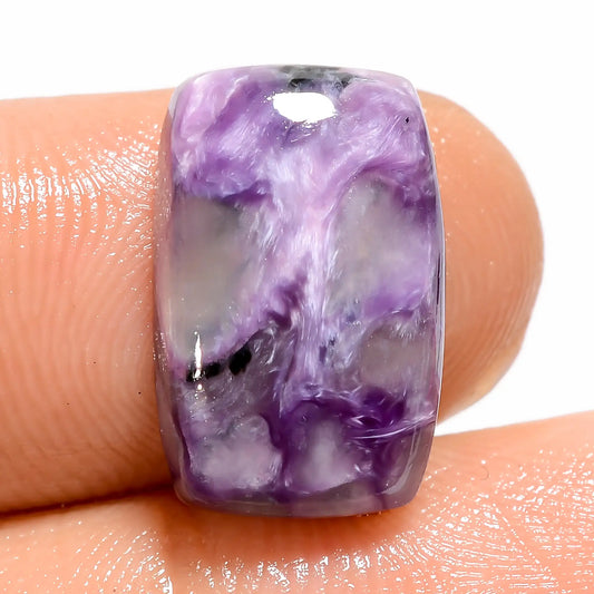 Unique Top Grade Quality 100% Natural Charoite Radiant Shape Cabochon Loose Gemstone For Making Jewelry 7.5 Ct. 16X10X5 mm V-5388