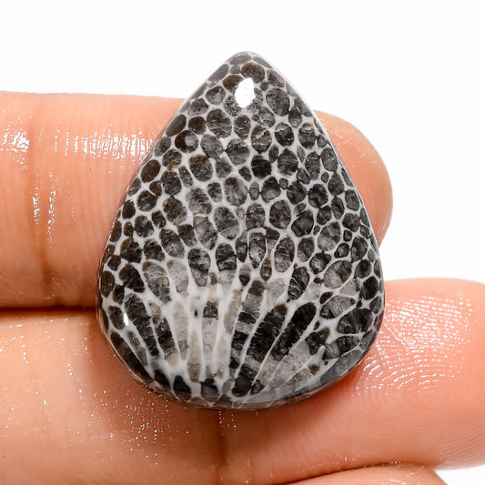 Classic Top Grade Quality 100% Natural Snakeskin Pear Shape Cabochon Loose Gemstone For Making Jewelry 20 Ct. 24X19X5 mm V-5438