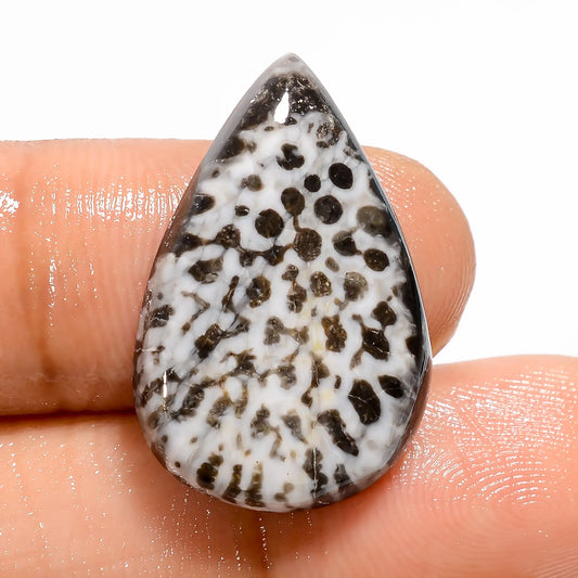 Dazzling Top Grade Quality 100% Natural Snakeskin Pear Shape Cabochon Loose Gemstone For Making Jewelry 14.5 Ct. 24X16X5 mm V-5439