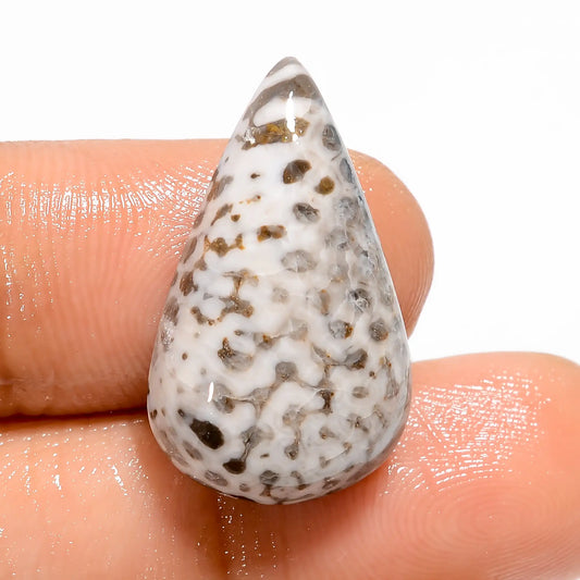 Exclusive Top Grade Quality 100% Natural Snakeskin Pear Shape Cabochon Loose Gemstone For Making Jewelry 14.5 Ct. 24X14X6 mm V-5441