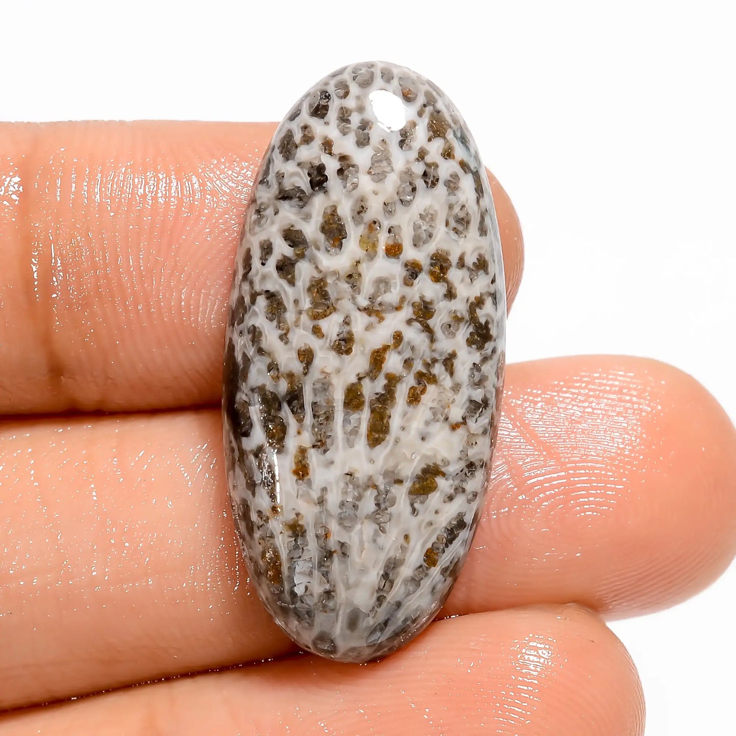 Fantastic Top Grade Quality 100% Natural Snakeskin Oval Shape Cabochon Loose Gemstone For Making Jewelry 17 Ct. 30X14X5 mm V-5443