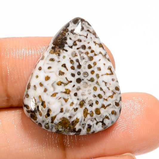 Gorgeous Top Grade Quality 100% Natural Snakeskin Pear Shape Cabochon Loose Gemstone For Making Jewelry 20.5 Ct. 25X21X5 mm V-5444