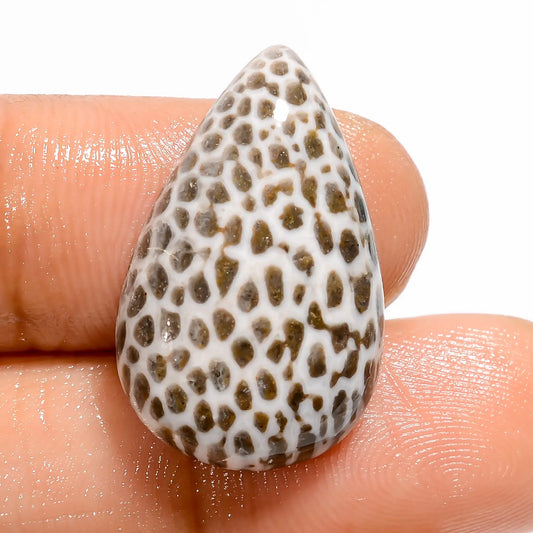 Incredible Top Grade Quality 100% Natural Snakeskin Pear Shape Cabochon Loose Gemstone For Making Jewelry 15 Ct. 24X15X5 mm V-5446