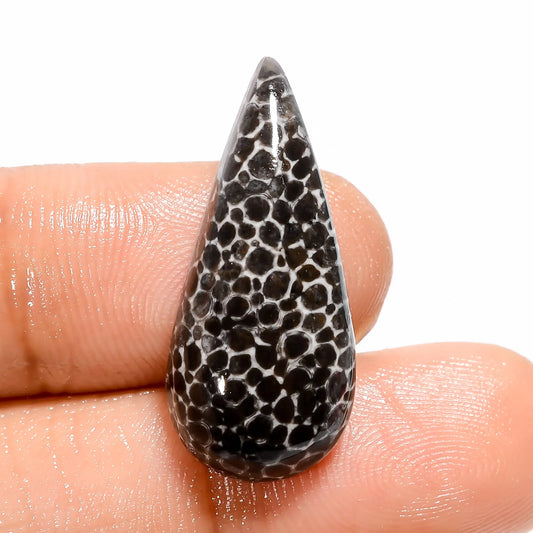 Outstanding Top Grade Quality 100% Natural Snakeskin Pear Shape Cabochon Loose Gemstone For Making Jewelry 13 Ct. 27X12X5 mm V-5449