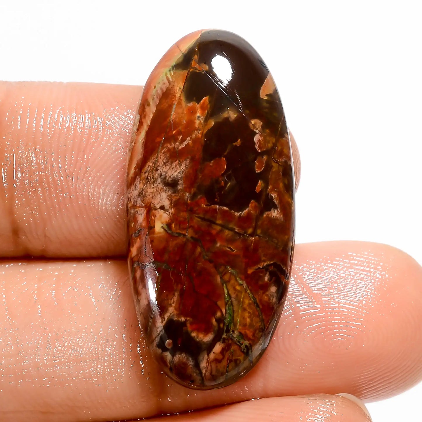 Attractive Top Grade Quality 100% Natural Cherry Creek Jasper Oval Shape Cabochon Loose Gemstone For Making Jewelry 17.5 Ct 29X14X5 mm V-5461