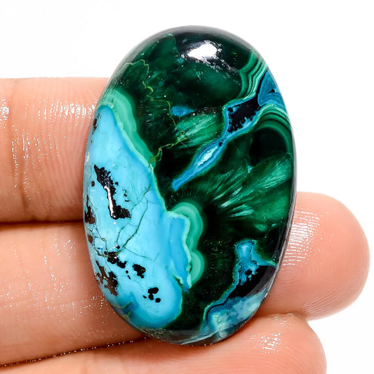 Amazing Top Grade Quality 100% Natural Chrysocolla Malachite Oval Shape Cabochon Loose Gemstone For Making Jewelry 50 Ct. 32X22X6 mm V-5474