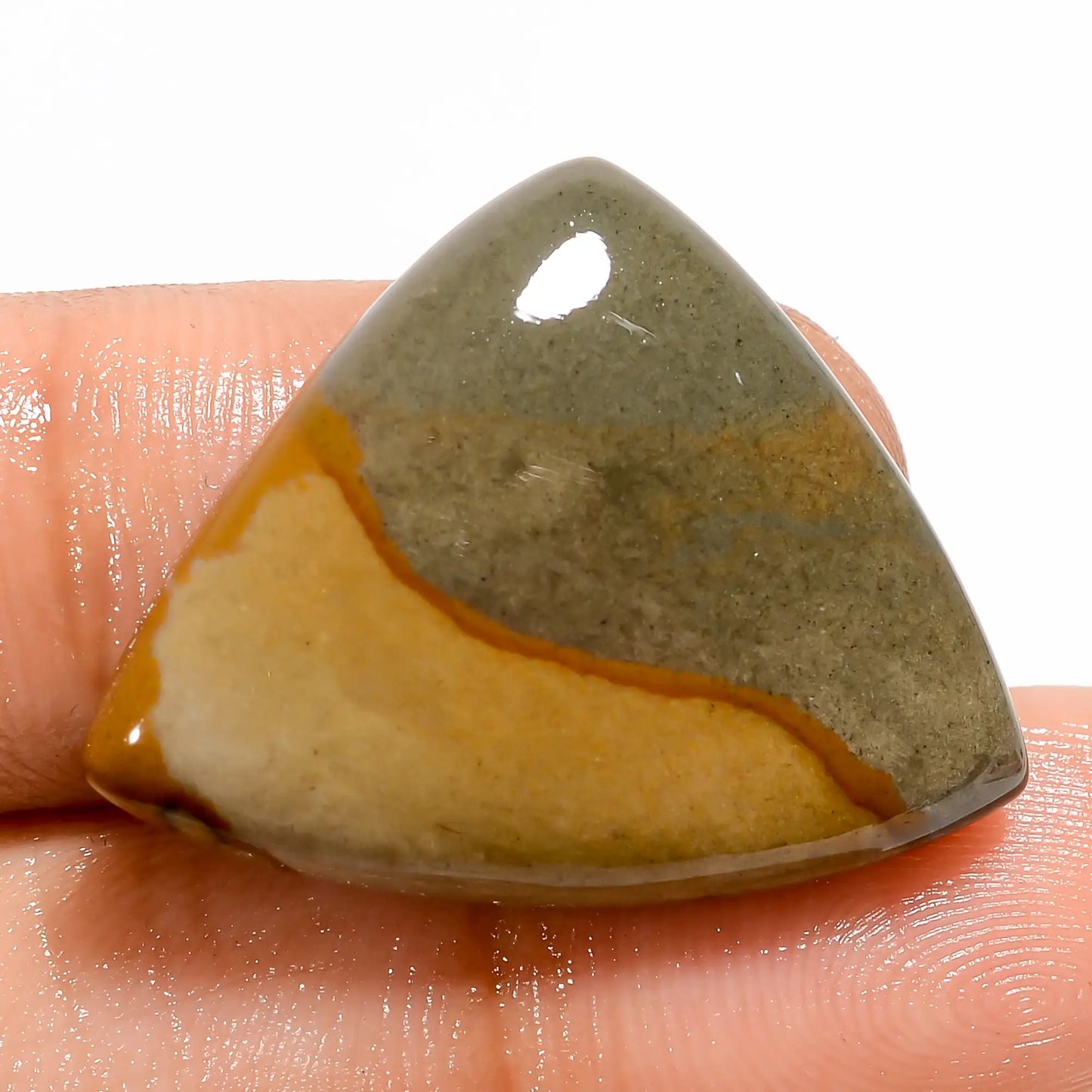 Amazing Top Grade Quality 100% Natural Polychrome Jasper Triangle Shape Cabochon Loose Gemstone For Making Jewelry 21.5 Ct 21X27X5 mm V-5500