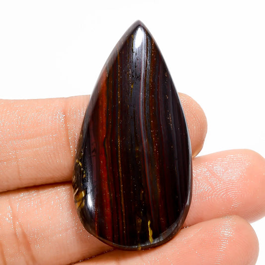 Wonderful Top Grade Quality 100% Natural Iron Tiger Eye Pear Shape Cabochon Loose Gemstone For Making Jewelry 48.5 Ct. 40X21X6 mm V-5515