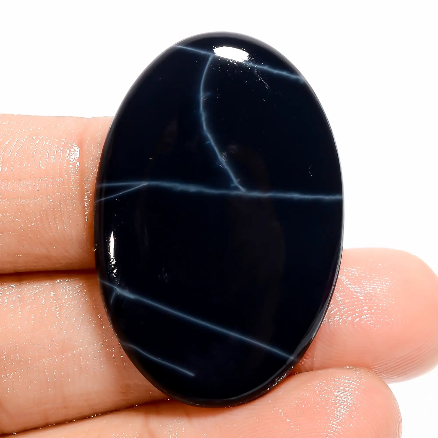 Attractive Top Grade Quality 100% Natural Spider Web Obsidian Oval Shape Cabochon Loose Gemstone For Making Jewelry 33.5 Ct. 36X24X5 mm V-5519