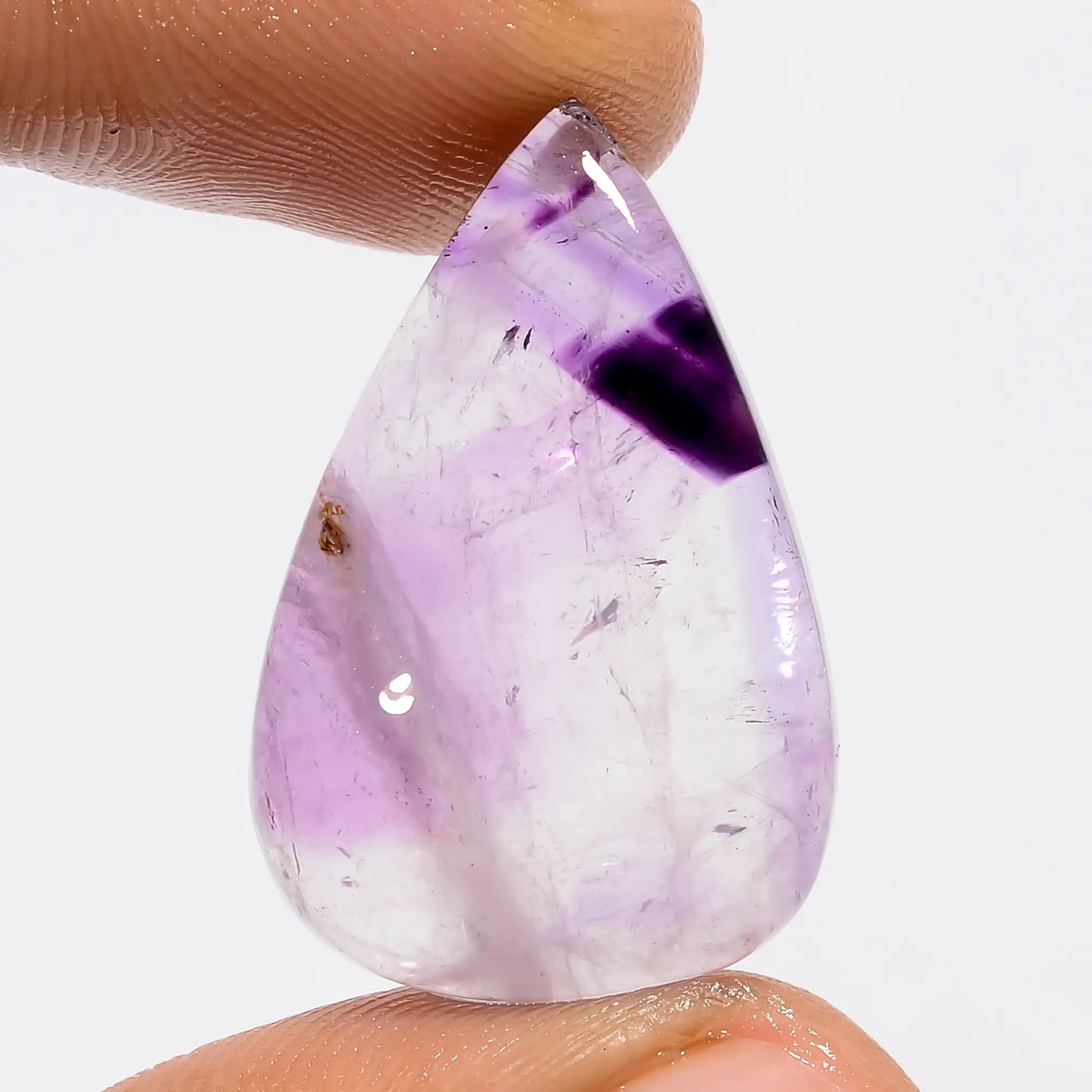 Unique Top Grade Quality 100% Natural Trapiche Amethyst Pear Shape Cabochon Loose Gemstone For Making Jewelry 22.5 Ct. 27X17X6 mm V-5540