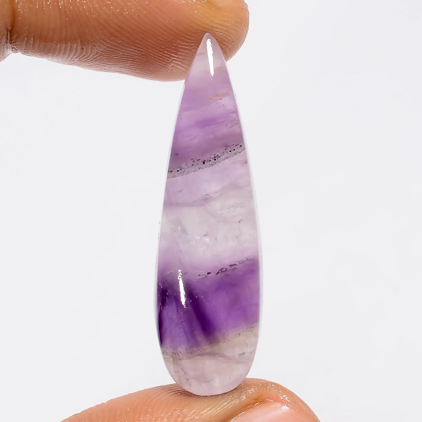 Wonderful Top Grade Quality 100% Natural Trapiche Amethyst Pear Shape Cabochon Loose Gemstone For Making Jewelry 20.5 Ct. 36X11X6 mm V-5541