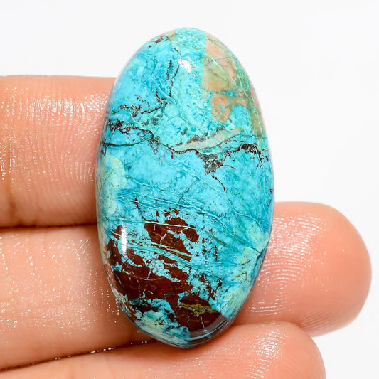 Attractive Top Grade Quality 100% Natural Shattuckite Oval Shape Cabochon Loose Gemstone For Making Jewelry 32 Ct. 31X17X7 mm V-5545