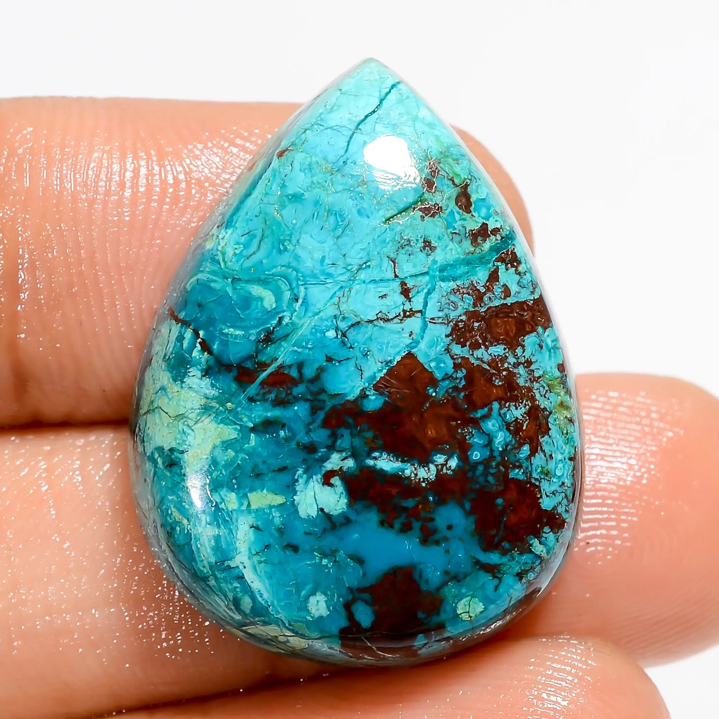 Attractive Top Grade Quality 100% Natural Shattuckite Pear Shape Cabochon Loose Gemstone For Making Jewelry 33.5 Ct. 27X20X8 mm V-5561