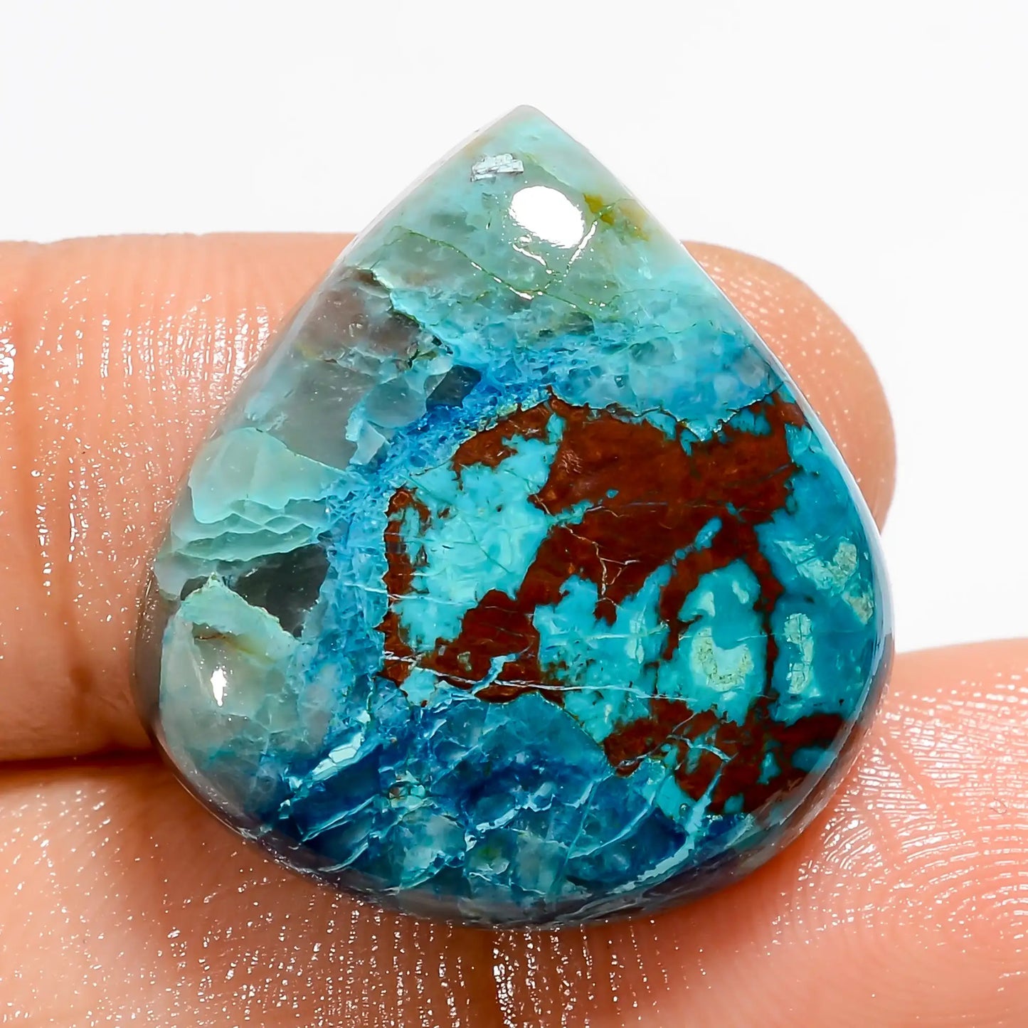 Excellent Top Grade Quality 100% Natural Shattuckite Heart Shape Cabochon Loose Gemstone For Making Jewelry 28 Ct. 23X21X7 mm V-5566