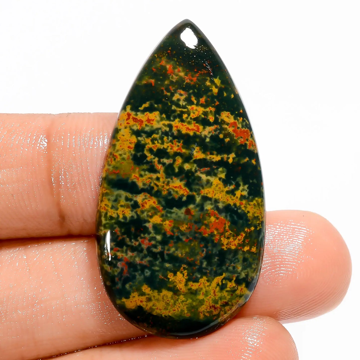 Wonderful Top Grade Quality 100% Natural Bloodstone Pear Shape Cabochon Loose Gemstone For Making Jewelry 32 Ct. 38X20X5 mm V-5585