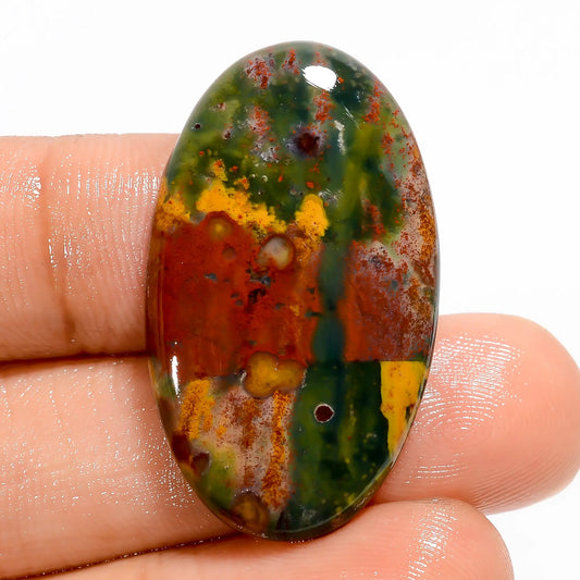 Attractive Top Grade Quality 100% Natural Bloodstone Oval Shape Cabochon Loose Gemstone For Making Jewelry 28 Ct. 33X19X5 mm V-5587