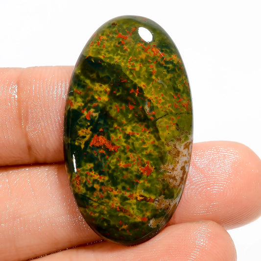 Beautiful Top Grade Quality 100% Natural Bloodstone Oval Shape Cabochon Loose Gemstone For Making Jewelry 29.5 Ct. 34X19X5 mm V-5589