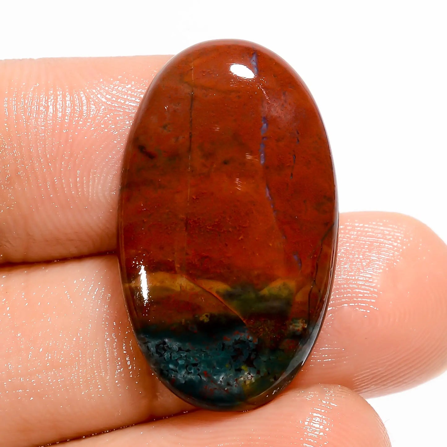 Gorgeous Top Grade Quality 100% Natural Bloodstone Oval Shape Cabochon Loose Gemstone For Making Jewelry 18.5 Ct. 27X16X4 mm V-5596