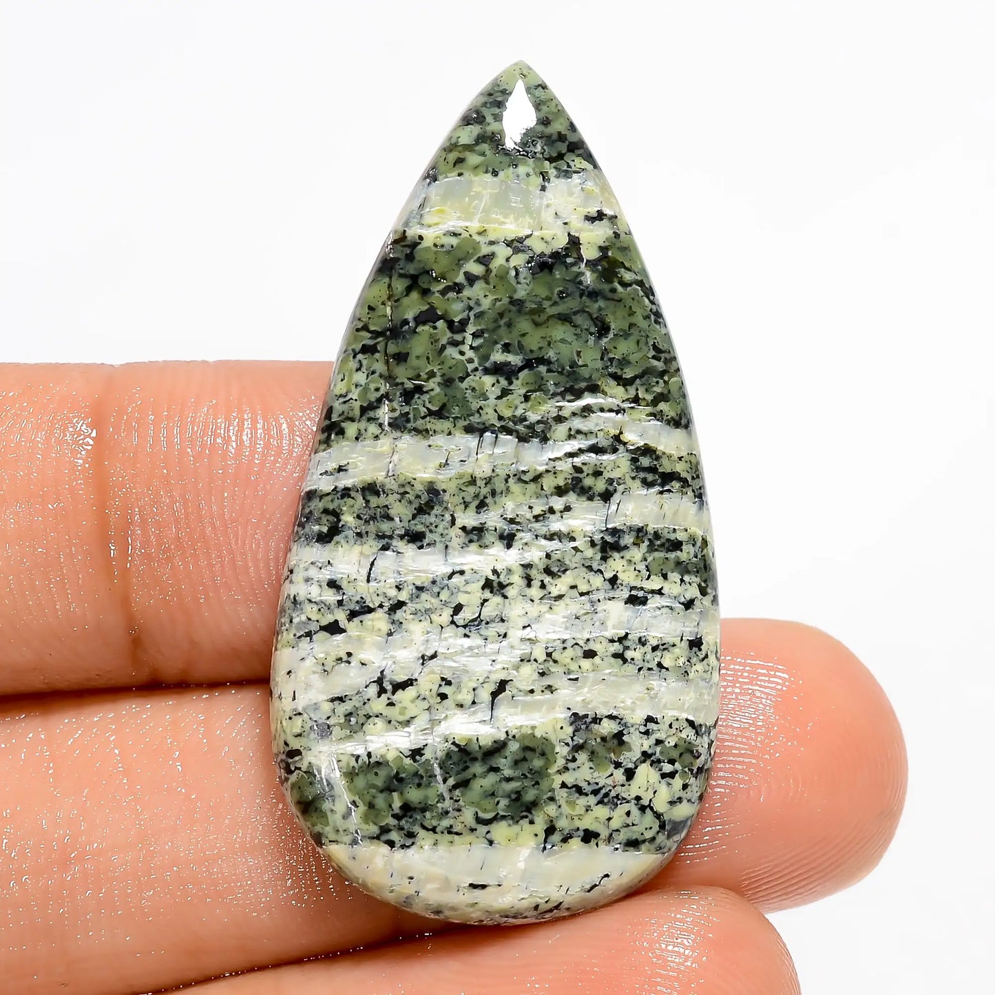 Attractive Top Grade Quality 100% Natural Green Swiss Opal Pear Shape Cabochon Loose Gemstone For Making Jewelry 27.5 Ct. 39X20X5 mm V-5603