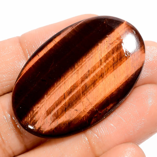 Wonderful Top Grade Quality 100% Natural Red Tiger Eye Oval Shape Cabochon Loose Gemstone For Making Jewelry 39.5 Ct. 39X26X4 mm V-5643