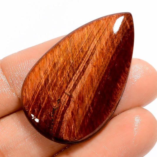 Attractive Top Grade Quality 100% Natural Red Tiger Eye Pear Shape Cabochon Loose Gemstone For Making Jewelry 34 Ct. 39X24X5 mm V-5645