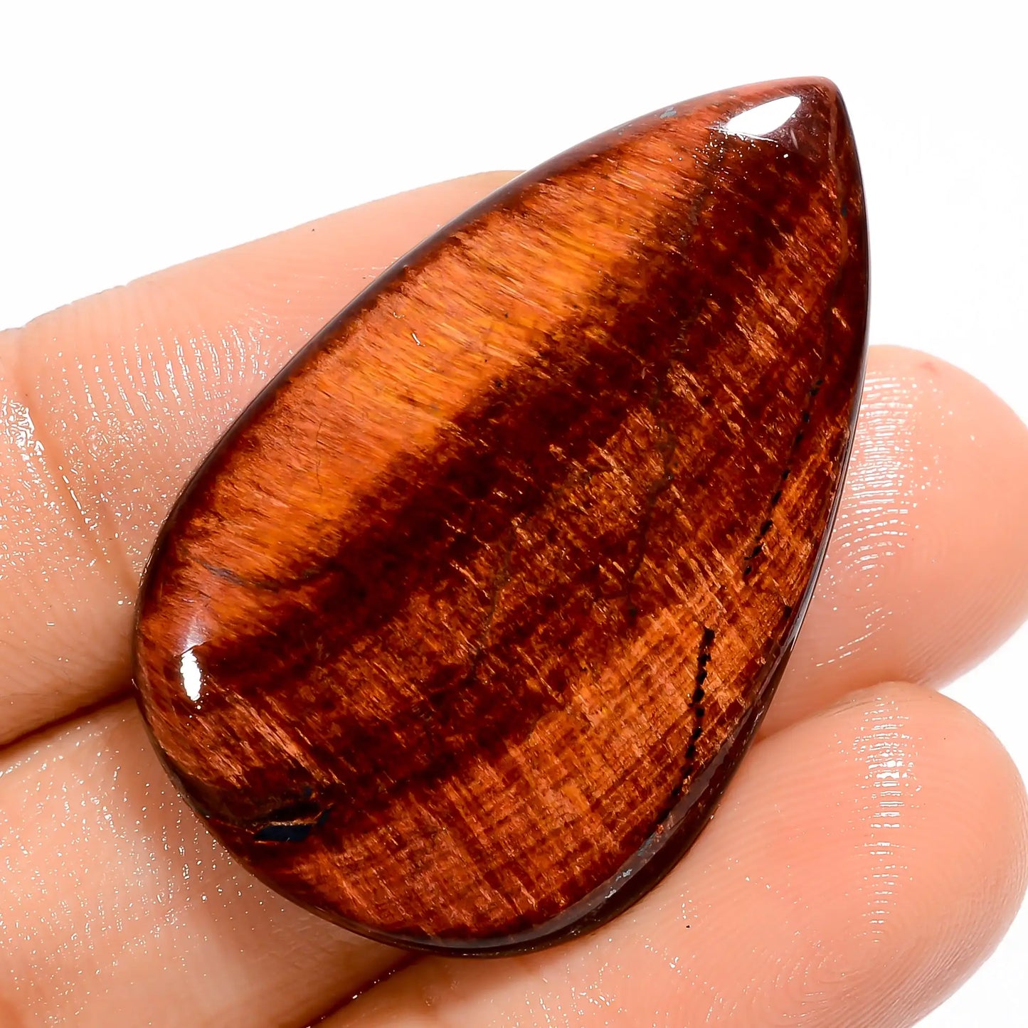 Awesome Top Grade Quality 100% Natural Red Tiger Eye Pear Shape Cabochon Loose Gemstone For Making Jewelry 33.5 Ct. 37X24X5 mm V-5646