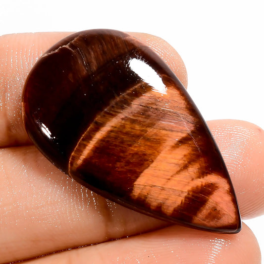 Beautiful Top Grade Quality 100% Natural Red Tiger Eye Pear Shape Cabochon Loose Gemstone For Making Jewelry 23 Ct. 34X19X5 mm V-5647