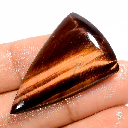 Excellent Top Grade Quality 100% Natural Red Tiger Eye Triangle Shape Cabochon Loose Gemstone For Making Jewelry 29.5 Ct. 36X23X5 mm V-5650