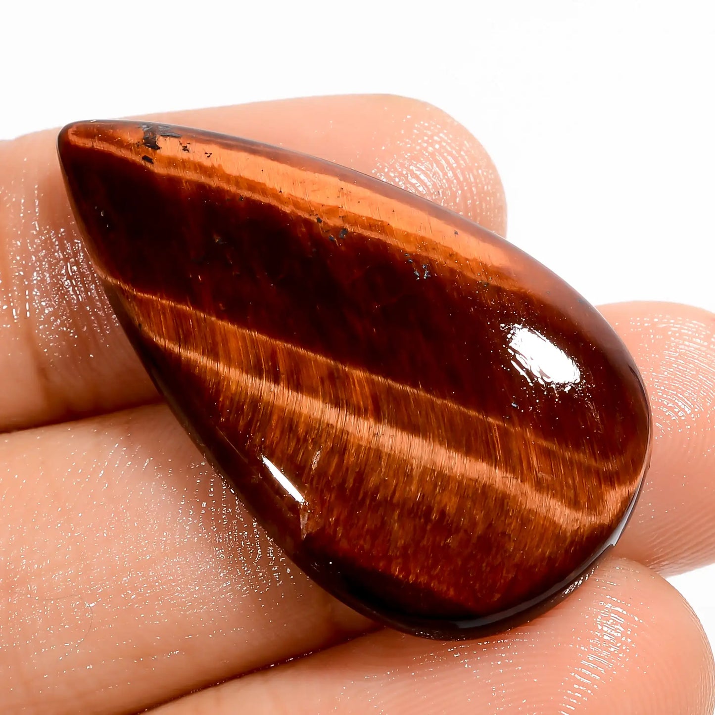 Gorgeous Top Grade Quality 100% Natural Red Tiger Eye Pear Shape Cabochon Loose Gemstone For Making Jewelry 25 Ct. 34X19X5 mm V-5654