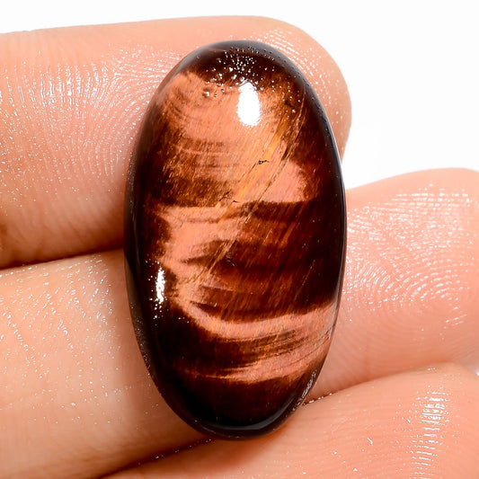 Marvellous Top Grade Quality 100% Natural Red Tiger Eye Oval Shape Cabochon Loose Gemstone For Making Jewelry 16 Ct. 25X13X5 mm V-5657