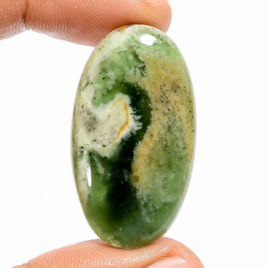 Outstanding Top Grade Quality 100% Natural Serpentine Oval Shape Cabochon Loose Gemstone For Making Jewelry 34.5 Ct. 36X20X5 mm V-5659