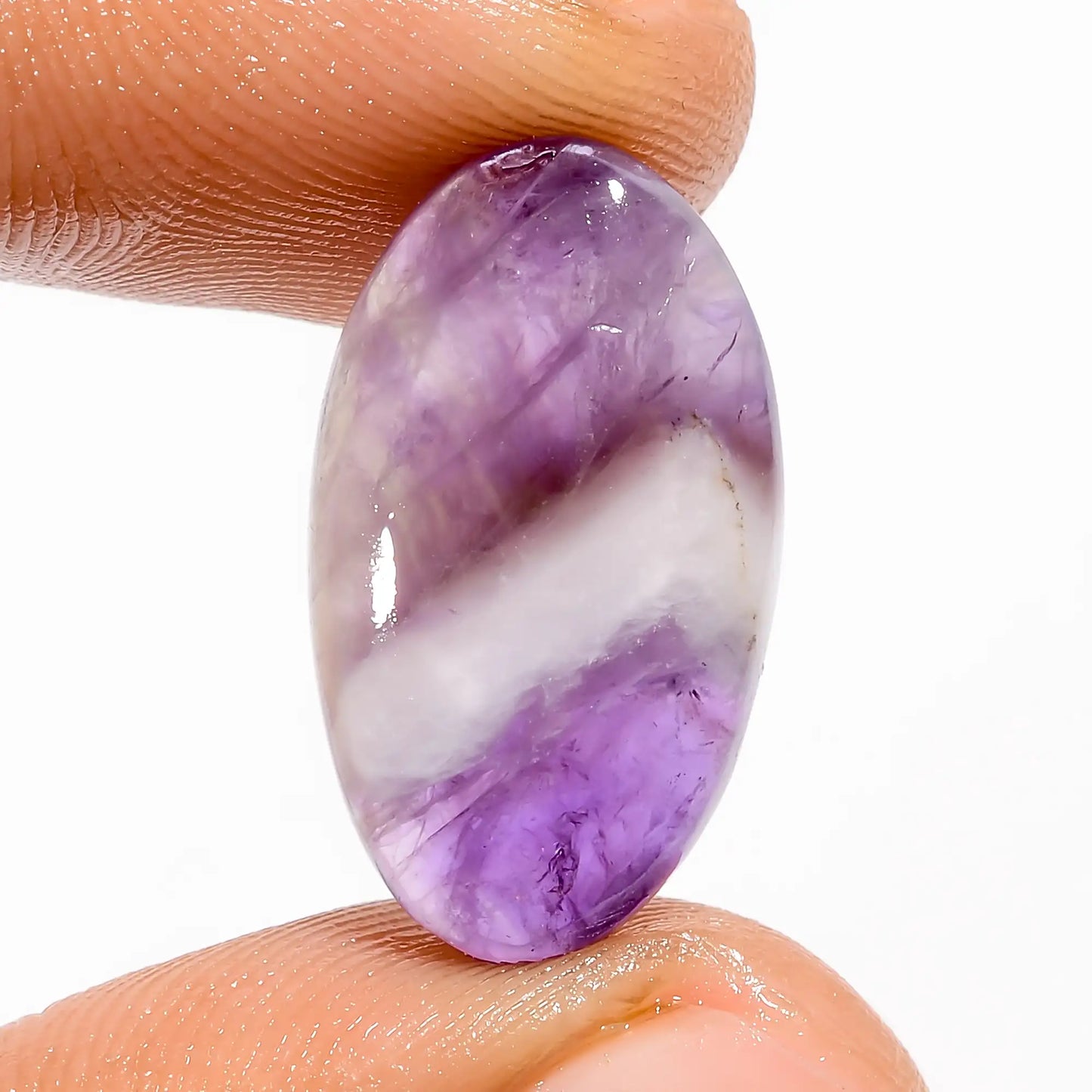 Wonderful Top Grade Quality 100% Natural Chevron Amethyst Oval Shape Cabochon Loose Gemstone For Making Jewelry 10 Ct. 21X12X4 mm V-5683