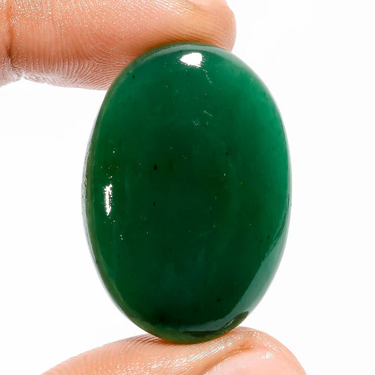 Awesome Top Grade Quality 100% Natural Green Jade Oval Shape Cabochon Loose Gemstone For Making Jewelry 43.5 Ct. 32X22X6 mm V-5688