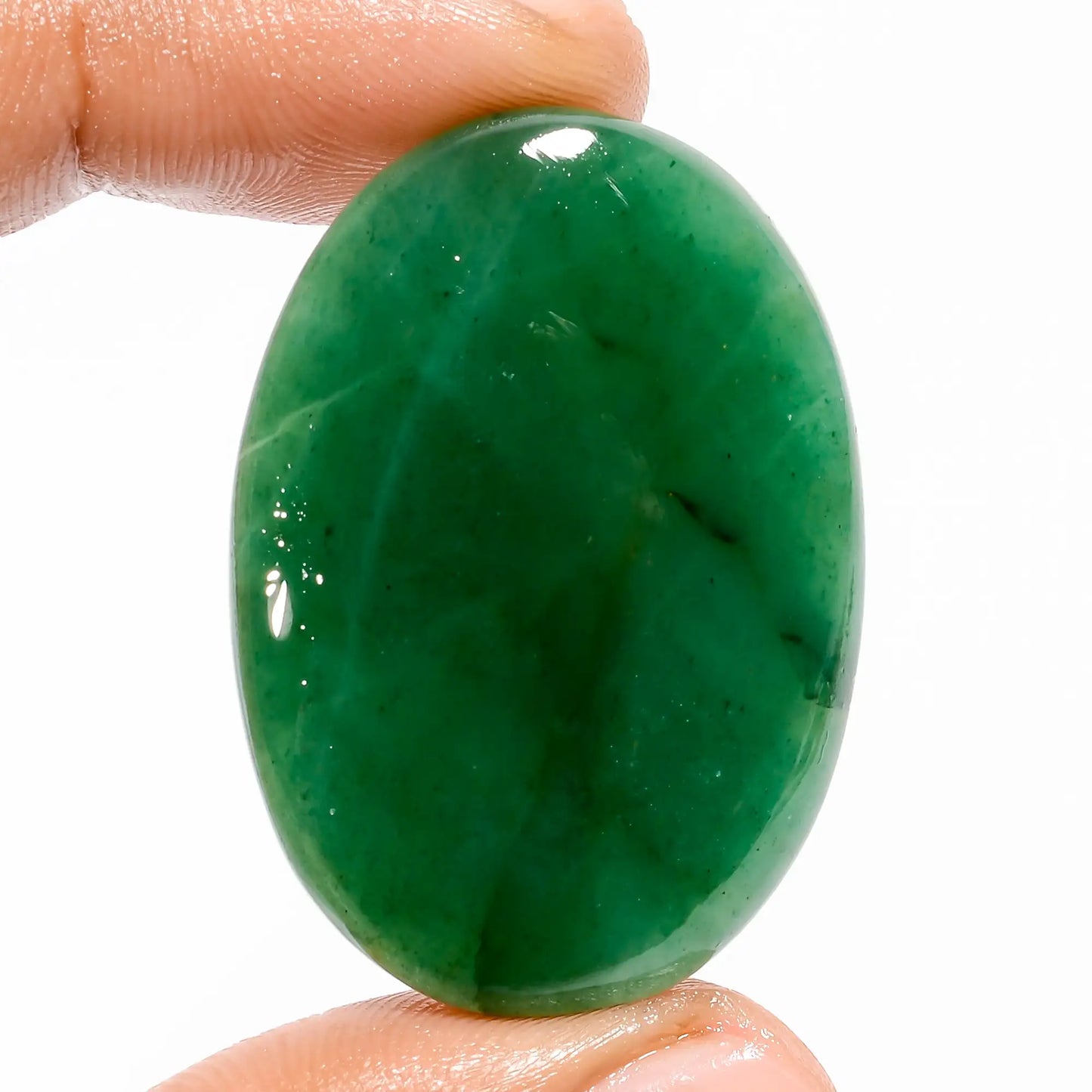 Beautiful Top Grade Quality 100% Natural Green Jade Oval Shape Cabochon Loose Gemstone For Making Jewelry 57 Ct. 38X27X6 mm V-5689