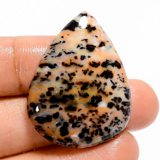 Supreme Top Grade Quality 100% Natural Honey Dendrite Opal Pear Shape Cabochon Loose Gemstone For Making Jewelry 36 Ct. 34X26X5 mm V-5705