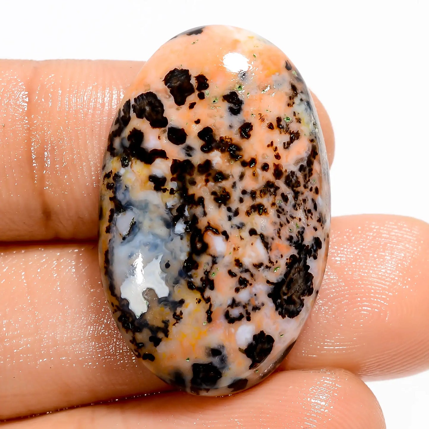 Wonderful Top Grade Quality 100% Natural Honey Dendrite Opal Oval Shape Cabochon Loose Gemstone For Making Jewelry 27 Ct. 30X19X5 mm V-5711