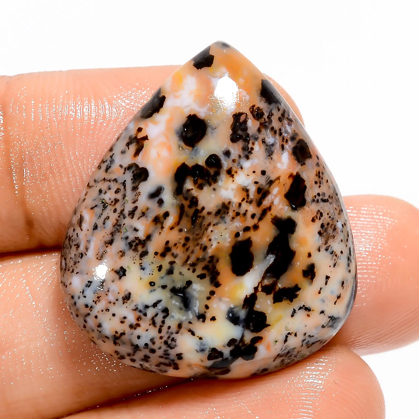 Awesome Top Grade Quality 100% Natural Honey Dendrite Opal Pear Shape Cabochon Loose Gemstone For Making Jewelry 32.5 Ct. 28X24X6 mm V-5714