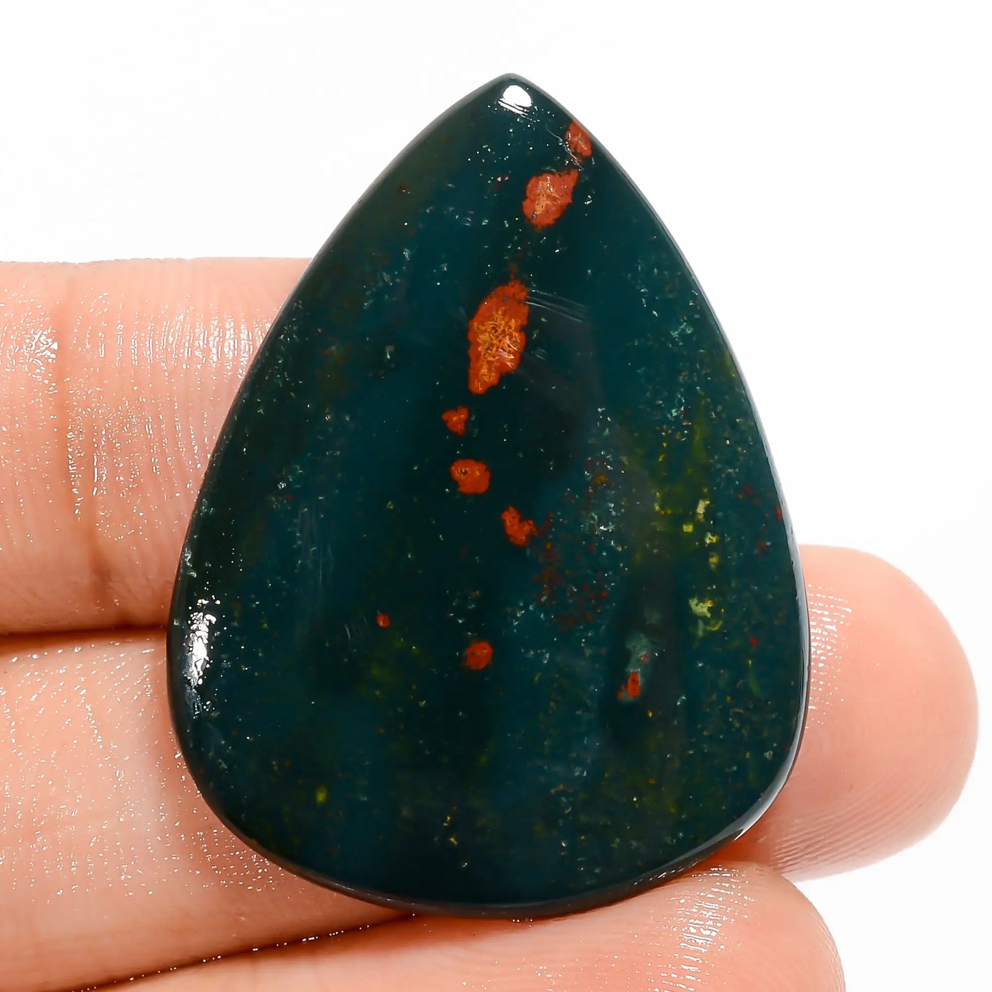 Wonderful Top Grade Quality 100% Natural Bloodstone Pear Shape Cabochon Loose Gemstone For Making Jewelry 28 Ct. 34X26X4 mm V-5728
