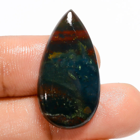 Amazing Top Grade Quality 100% Natural Bloodstone Pear Shape Cabochon Loose Gemstone For Making Jewelry 16 Ct. 28X15X4 mm V-5729