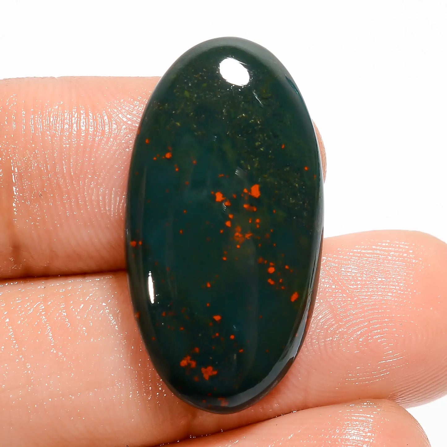 Bloodstone Oval Shape Cabochon Loose Gemstone Natural 16.5 Ct. 27X14X5 mm V-5740