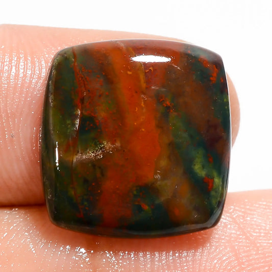 Marvellous Top Grade Quality 100% Natural Bloodstone Cushion Shape Cabochon Loose Gemstone For Making Jewelry 10 Ct. 15X15X5 mm V-5742