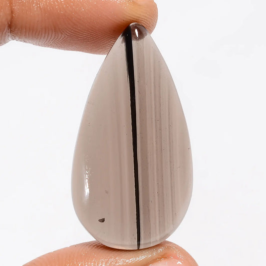 Amazing Top Grade Quality 100% Natural Midnight Obsidian Pear Shape Cabochon Loose Gemstone For Making Jewelry 28.5 Ct. 36X20X5 mm V-5755