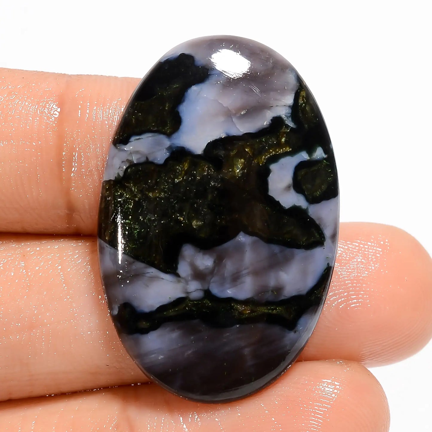 Awesome Top Grade Quality 100% Natural Gabbro Jasper Oval Shape Cabochon Loose Gemstone For Making Jewelry 29.5 Ct. 33X22X4 mm V-5773