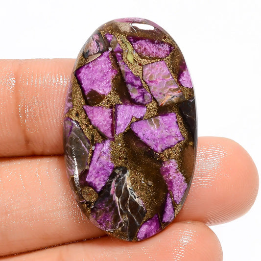 Tempting Top Grade Quality Spiny Copper Stichtite Oval Shape Cabochon Loose Gemstone For Making Jewelry 20 Ct 34X20X4 mm V5791